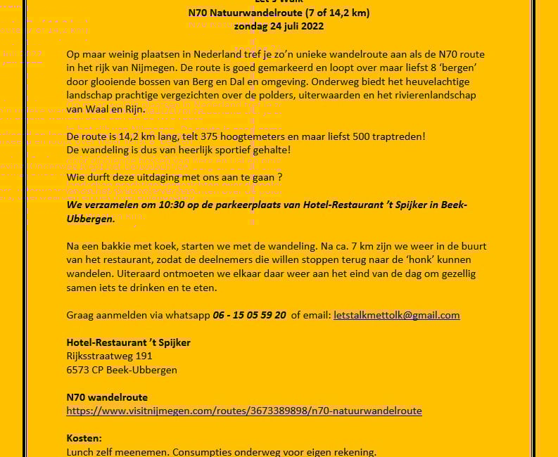 Lets Walk 24-07-2022