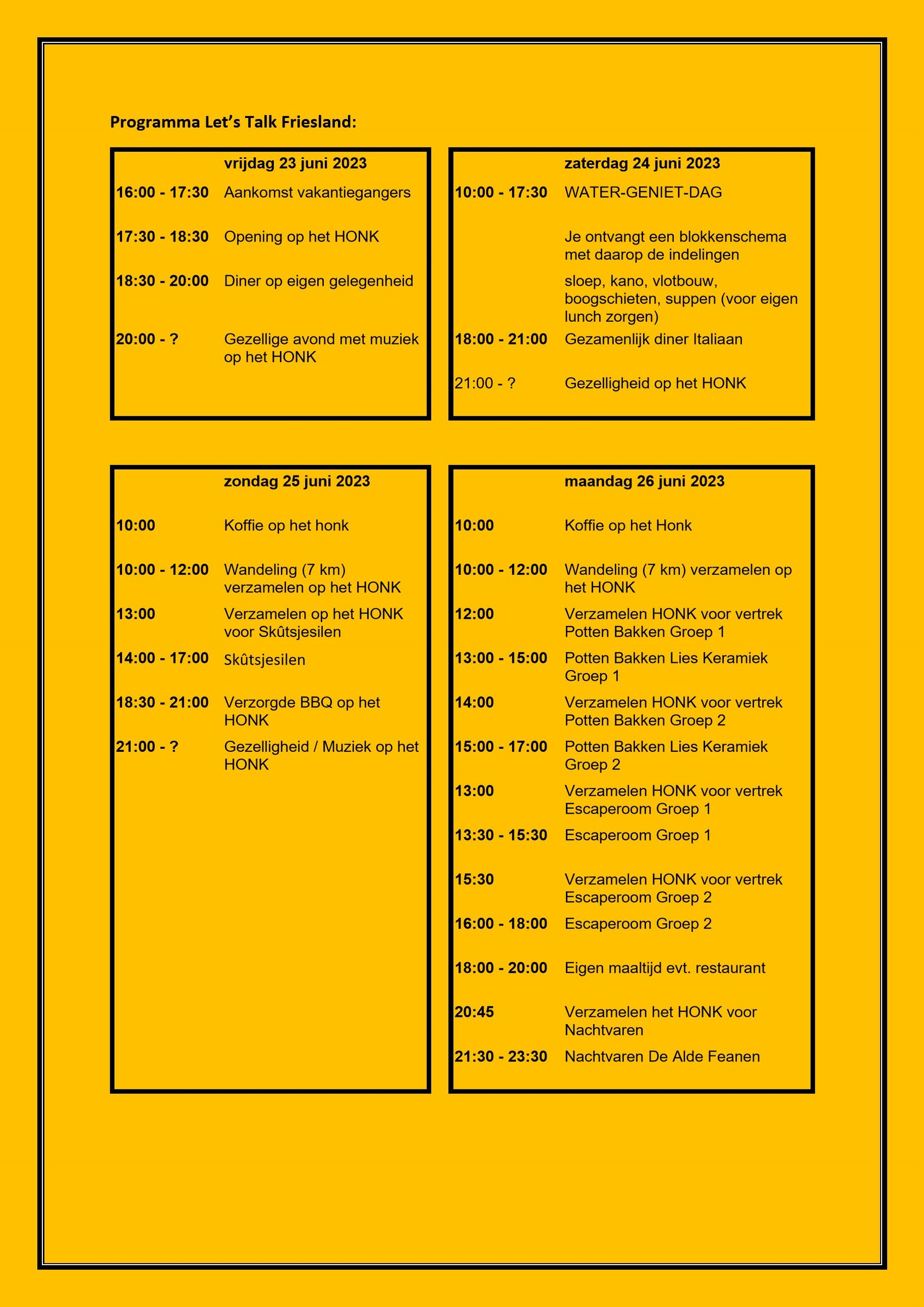 23-06-2023 tm 30-06-2023, Let's Talk Friesland Definitief Programma 2